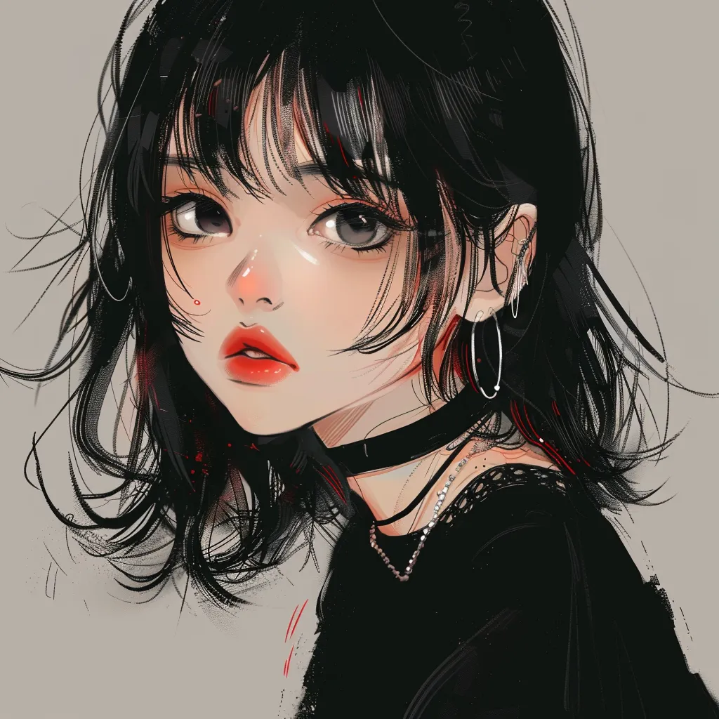 vintage anime pfp study, kuromi, goth, girl, zepeto