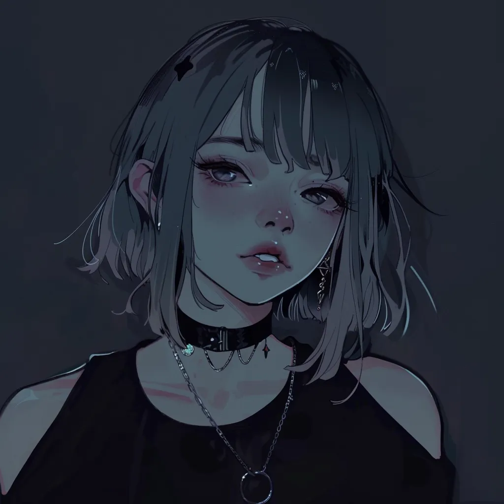 dark aesthetic anime girl pfp discord
