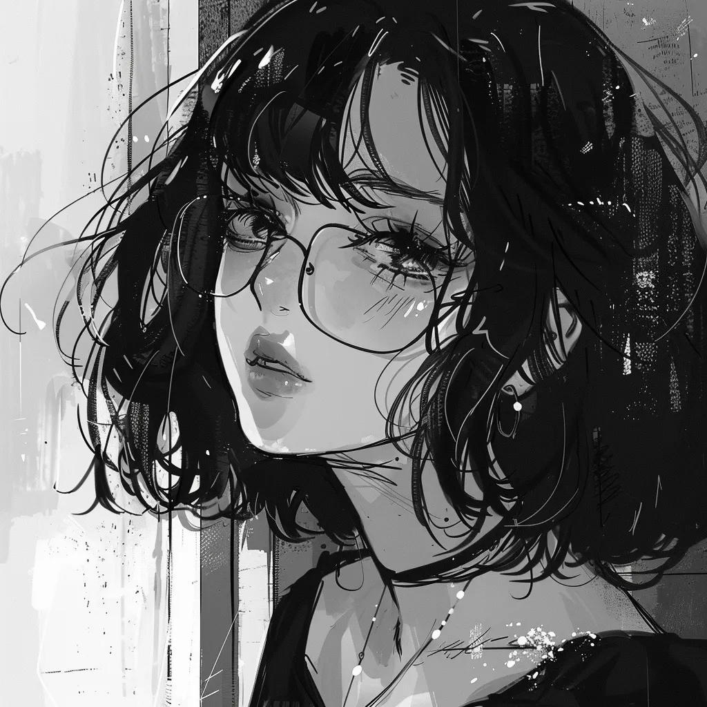 anime pfp aesthetic black and white