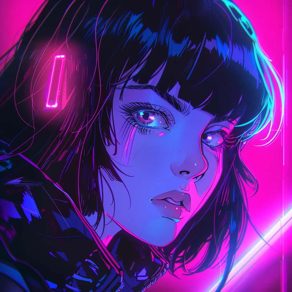 neon anime pfp neon, violet, nico, aesthetic, uta