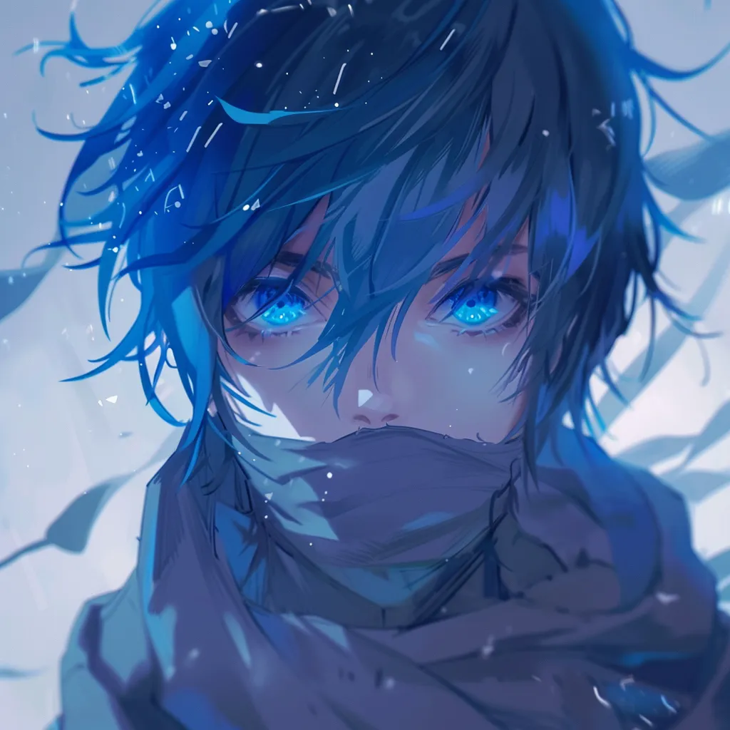 blue anime pfp boy