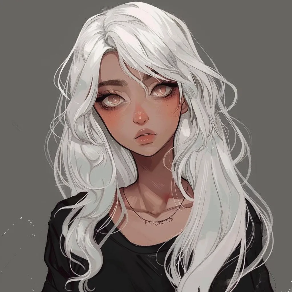 white hair anime pfp study, unknown, vent, girl