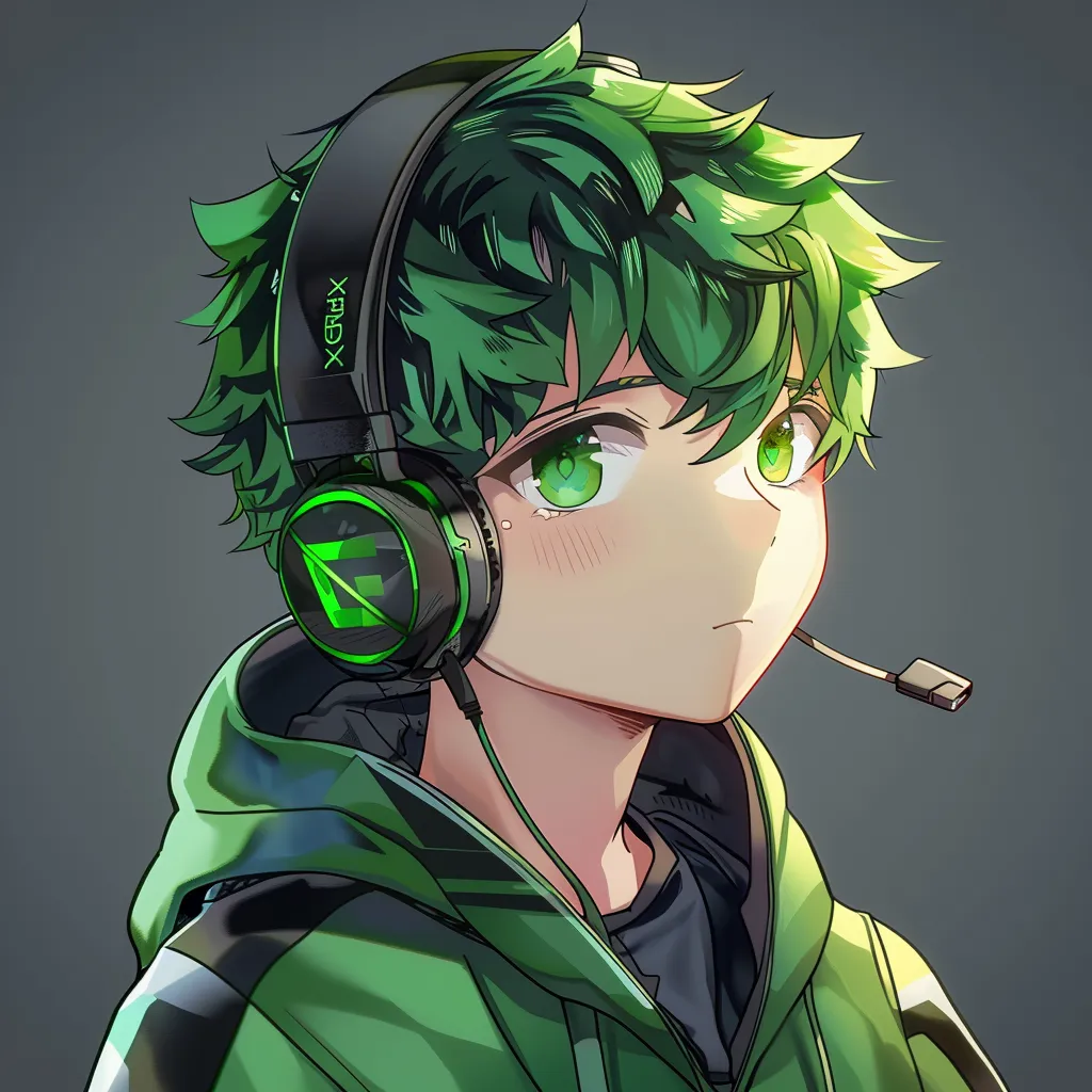 best anime pfp for xbox headphones, green, inosuke, bungou, smoking