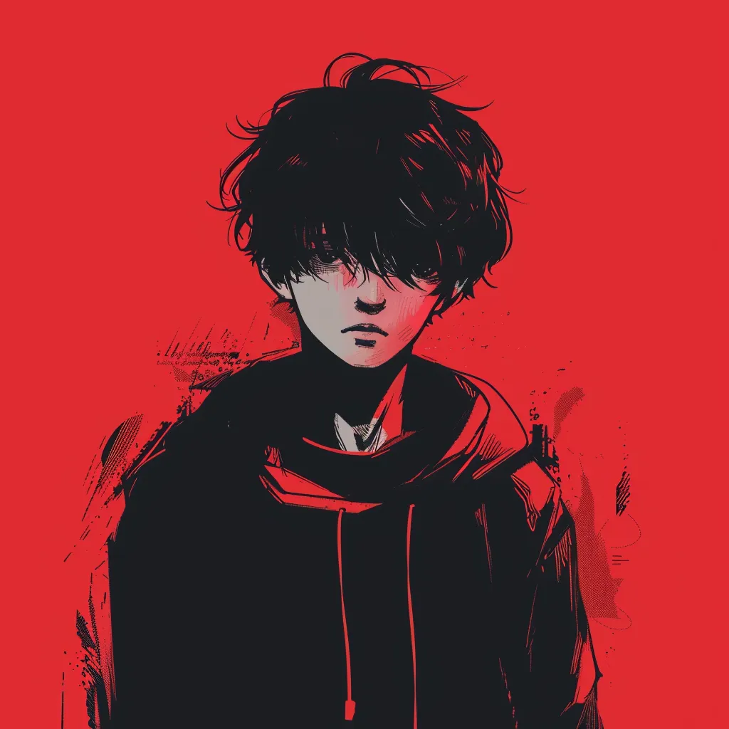 red and black anime pfp mob, todoroki, joker, stray, villain