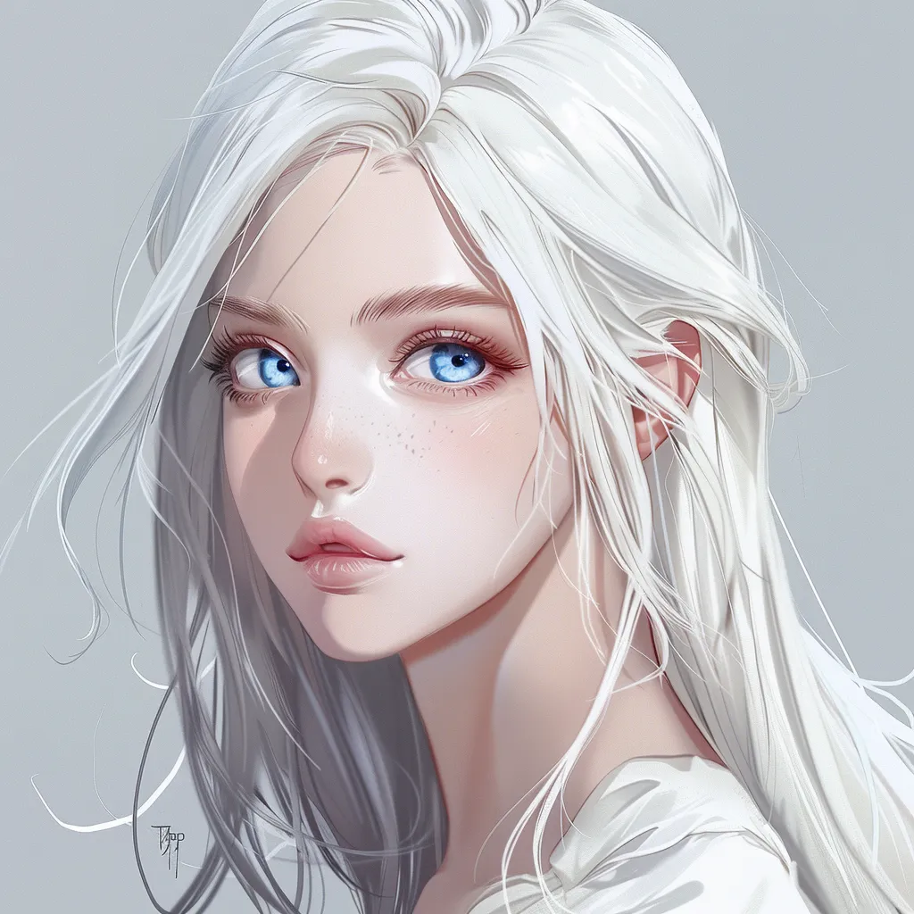 white hair anime pfp girl