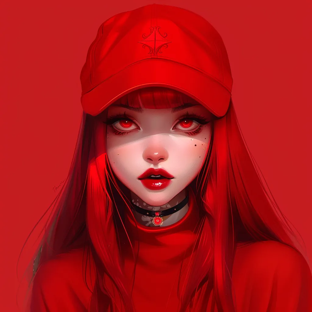 red anime pfp girl 