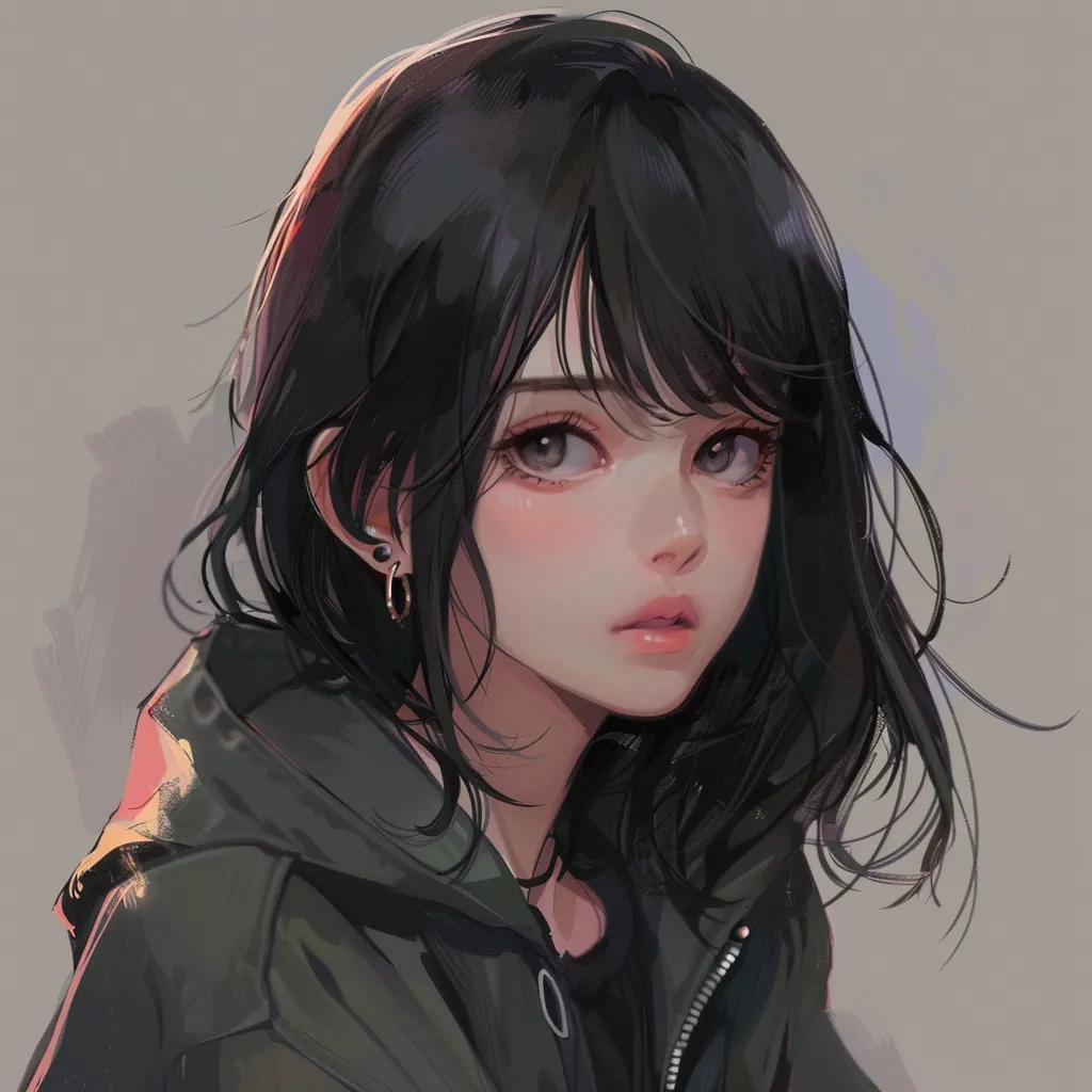 clean anime pfp study, nico, hoodie, unknown, girl