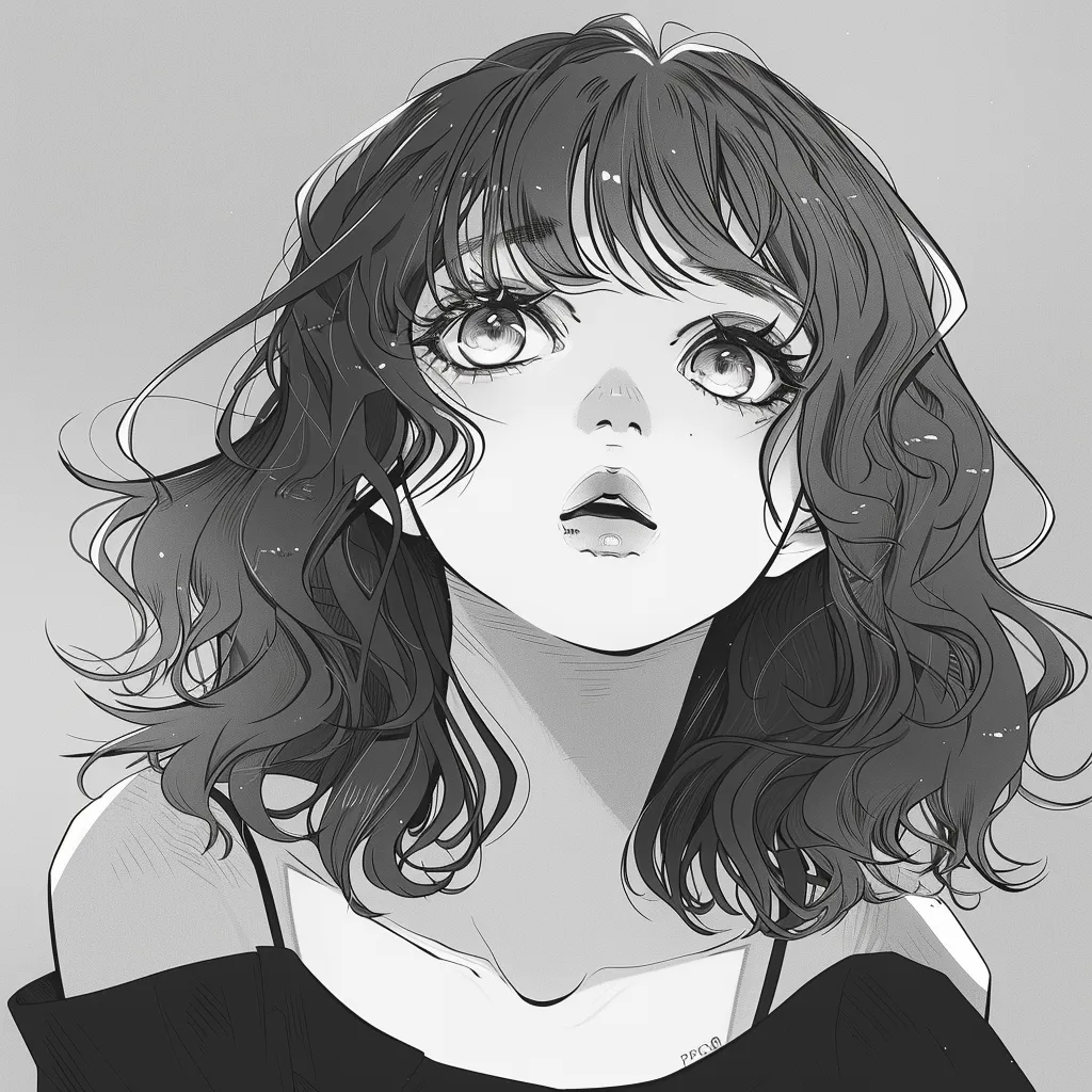 pfp anime girl black and white pfps