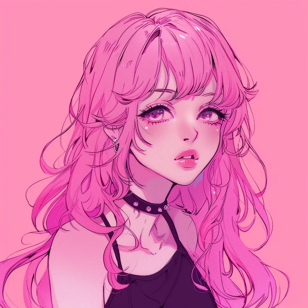 pink anime girl pfp 