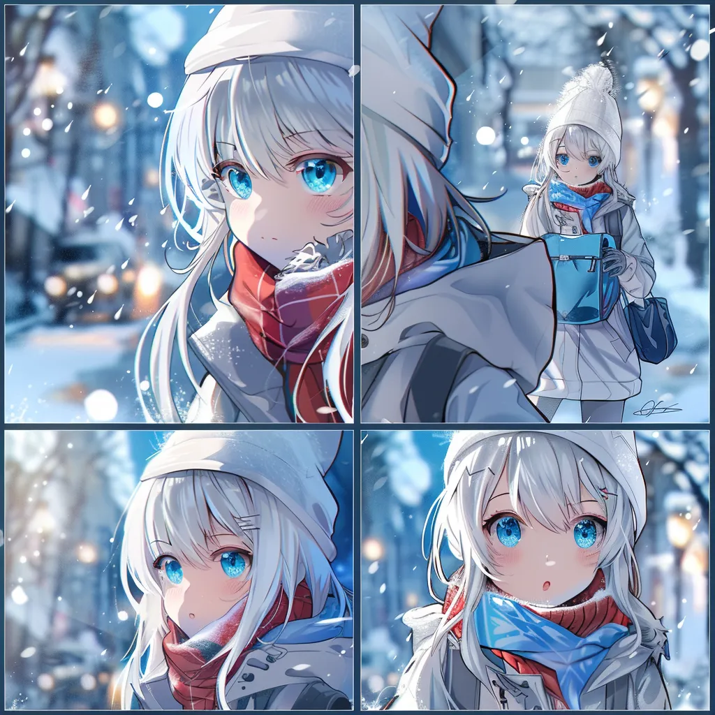 winter anime pfp winter, zenitsu, kaguya, cutecore, christmas
