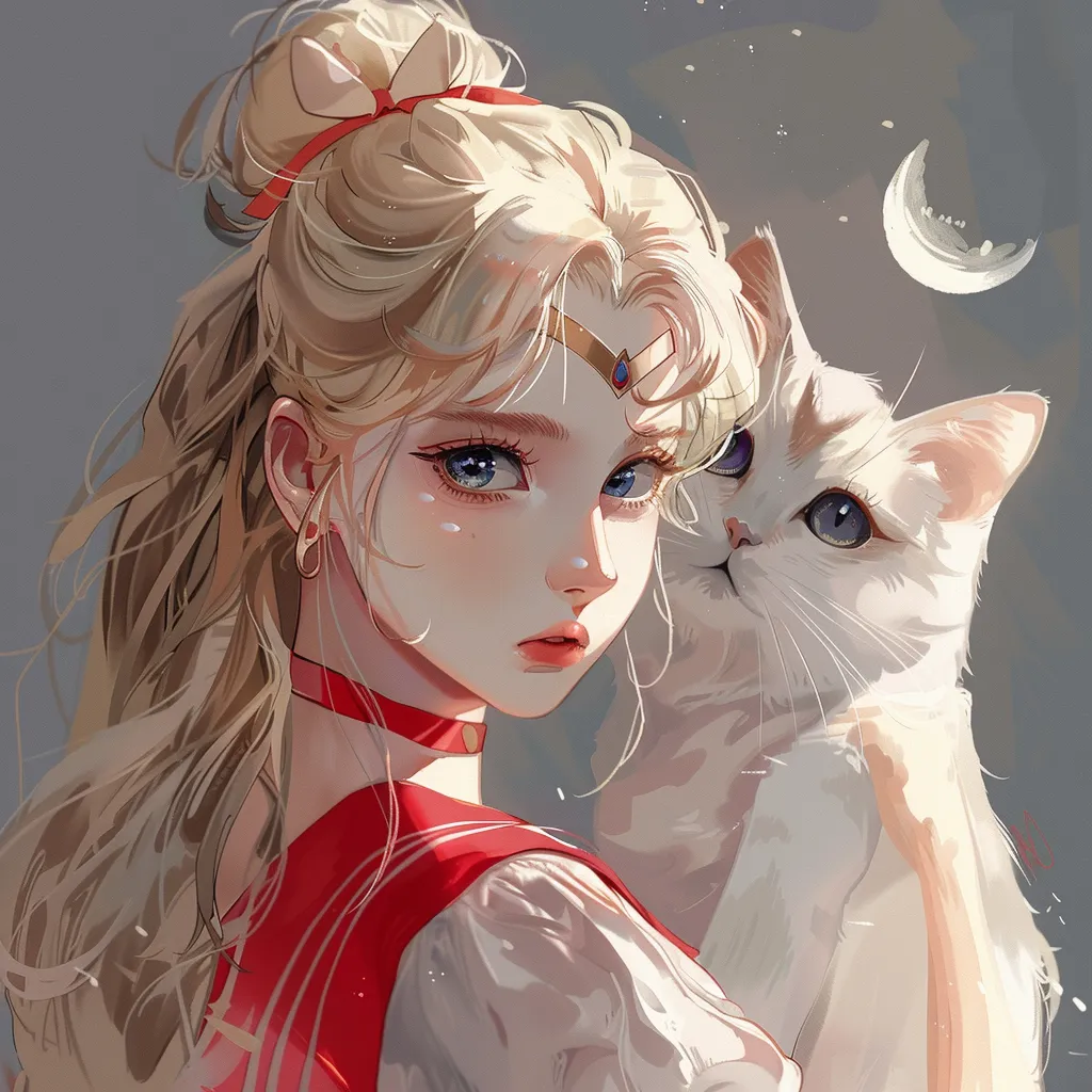 sailor moon cat pfp kitty, miko, cat, moon, xiao