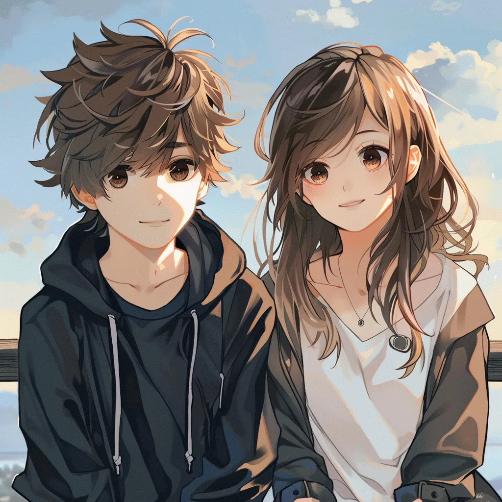 matching anime pfp best friends boy and girl