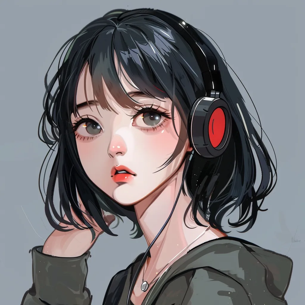 youtube anime pfp headphones, nezuko, study, nico, girl