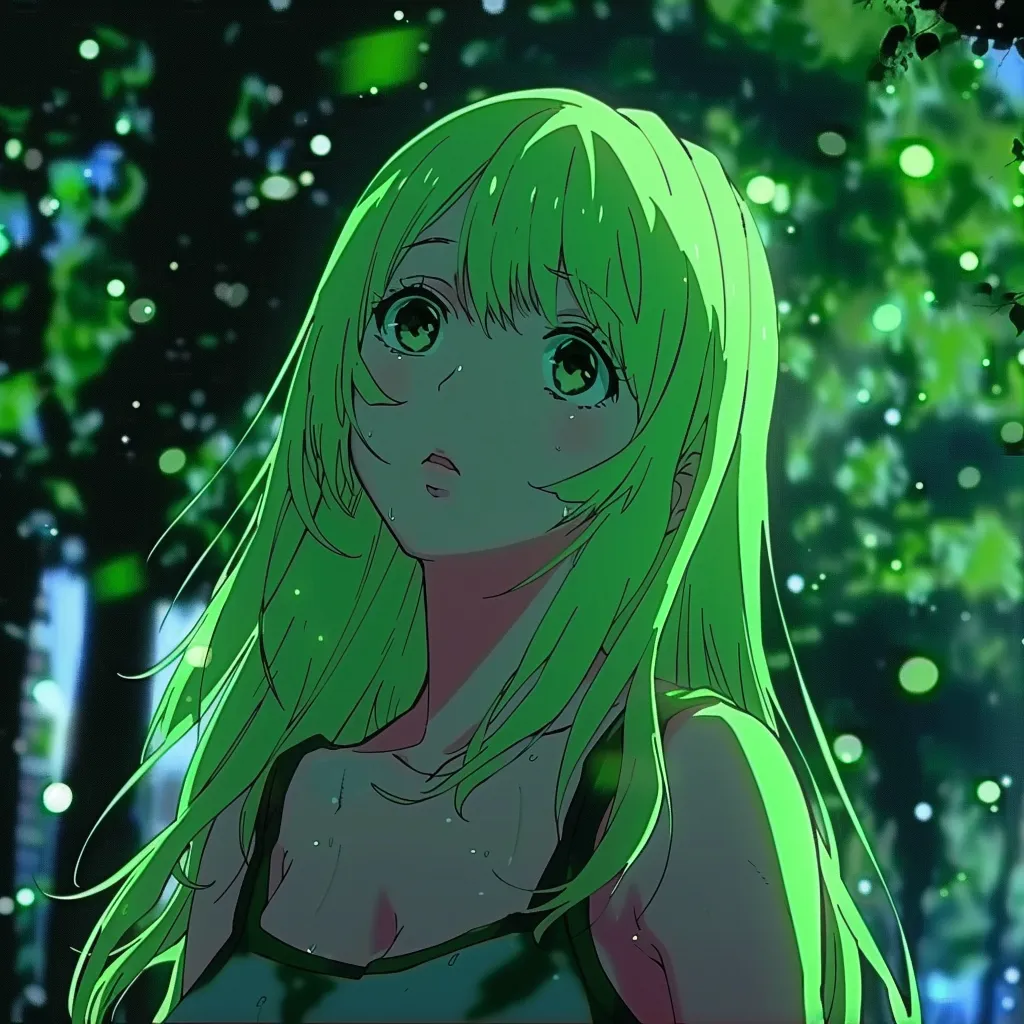 green anime pfp 