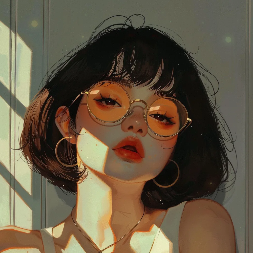 aesthetic anime drawings pinterest sunglasses, lofi, study, glasses, zepeto