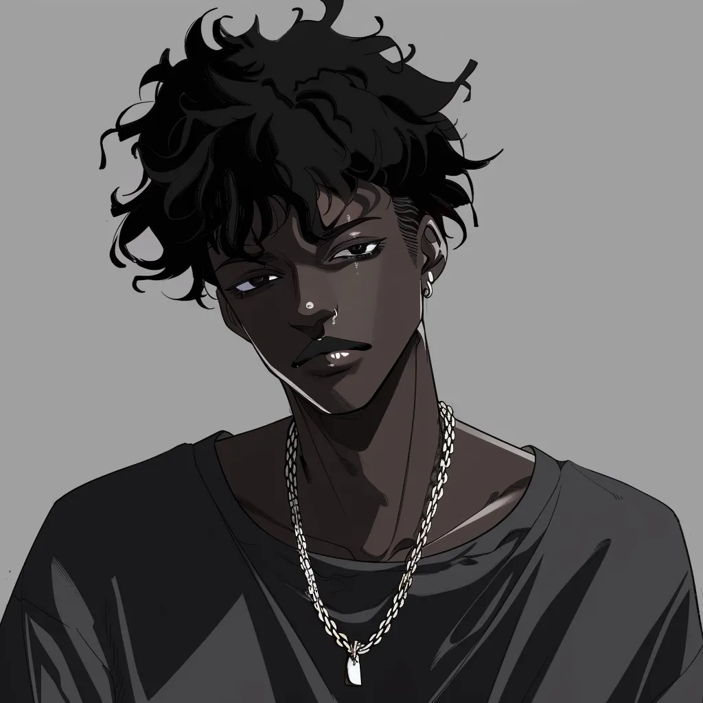 black anime pfp guy