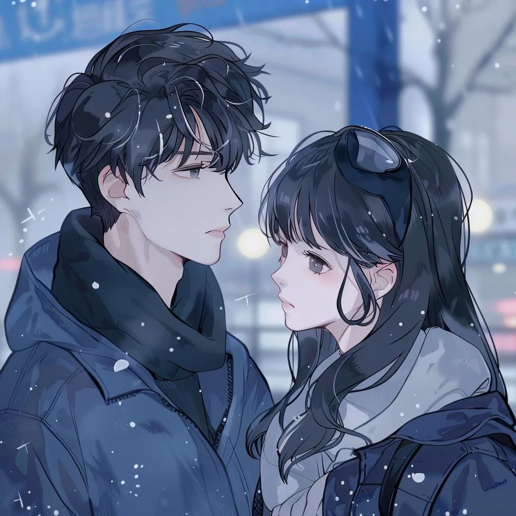 anime pfp for couples winter, cold, lofi, zenitsu, couple