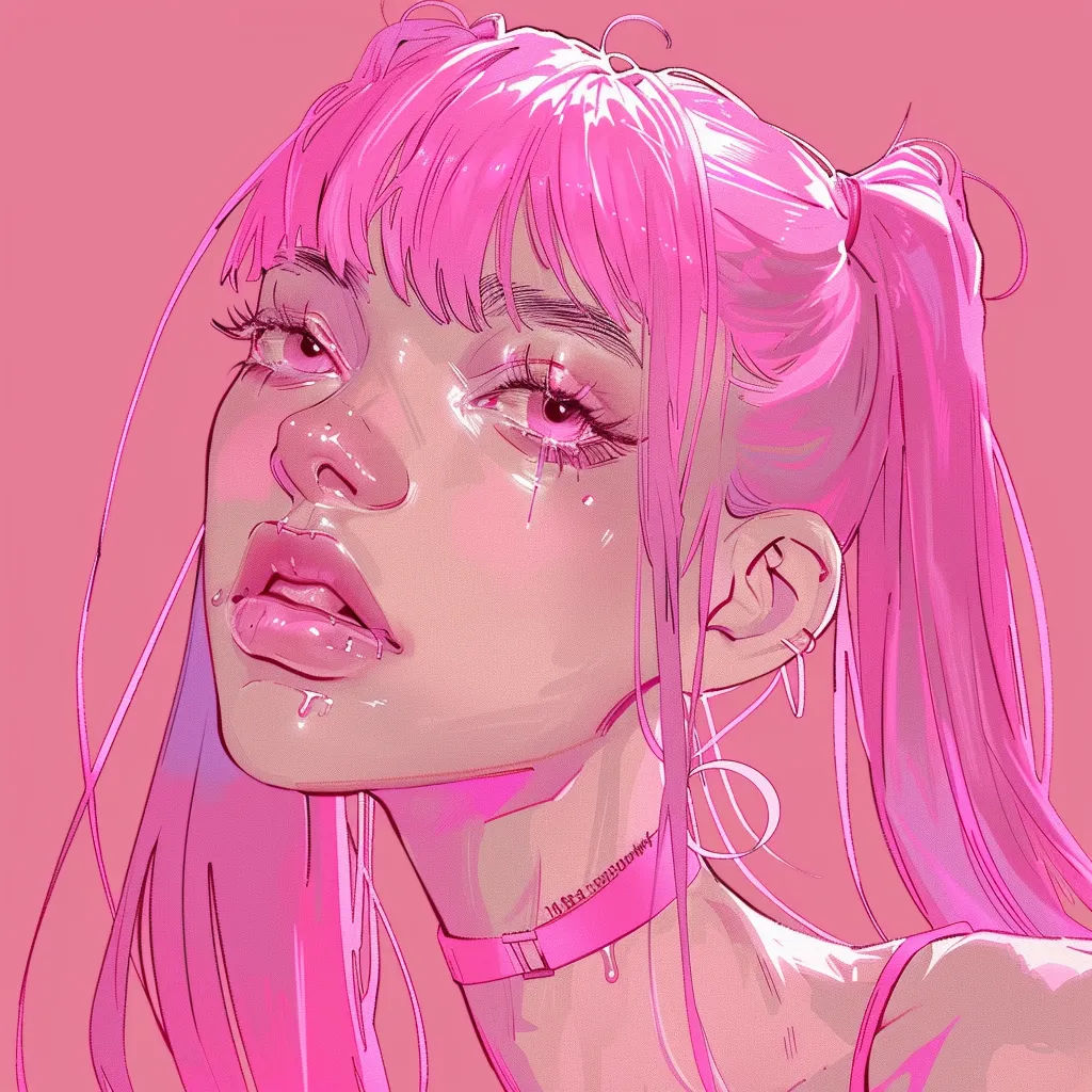 pink anime pfp 