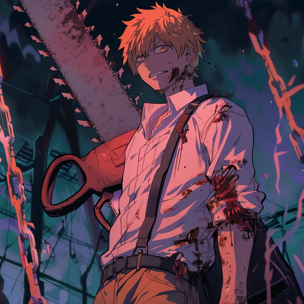 pfp chainsaw man chainsaw, bloody, bleach, todoroki, kirishima