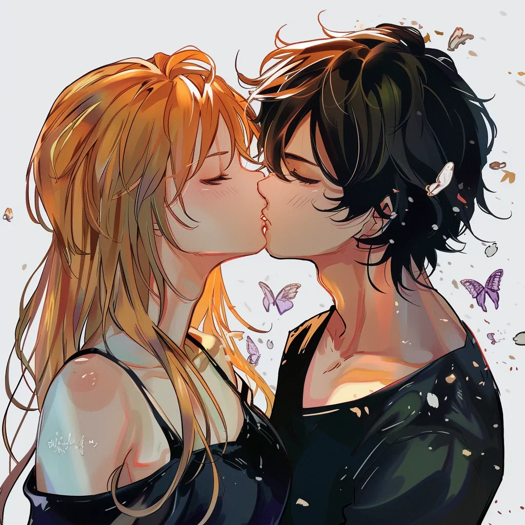 kissing anime pfp kissing, zenitsu, junji, yato, valentine