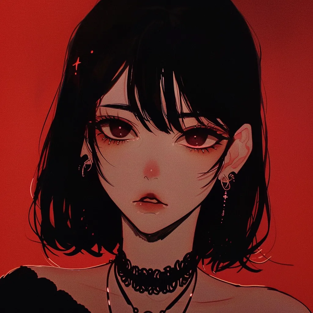 dark anime pfp girl aesthetic