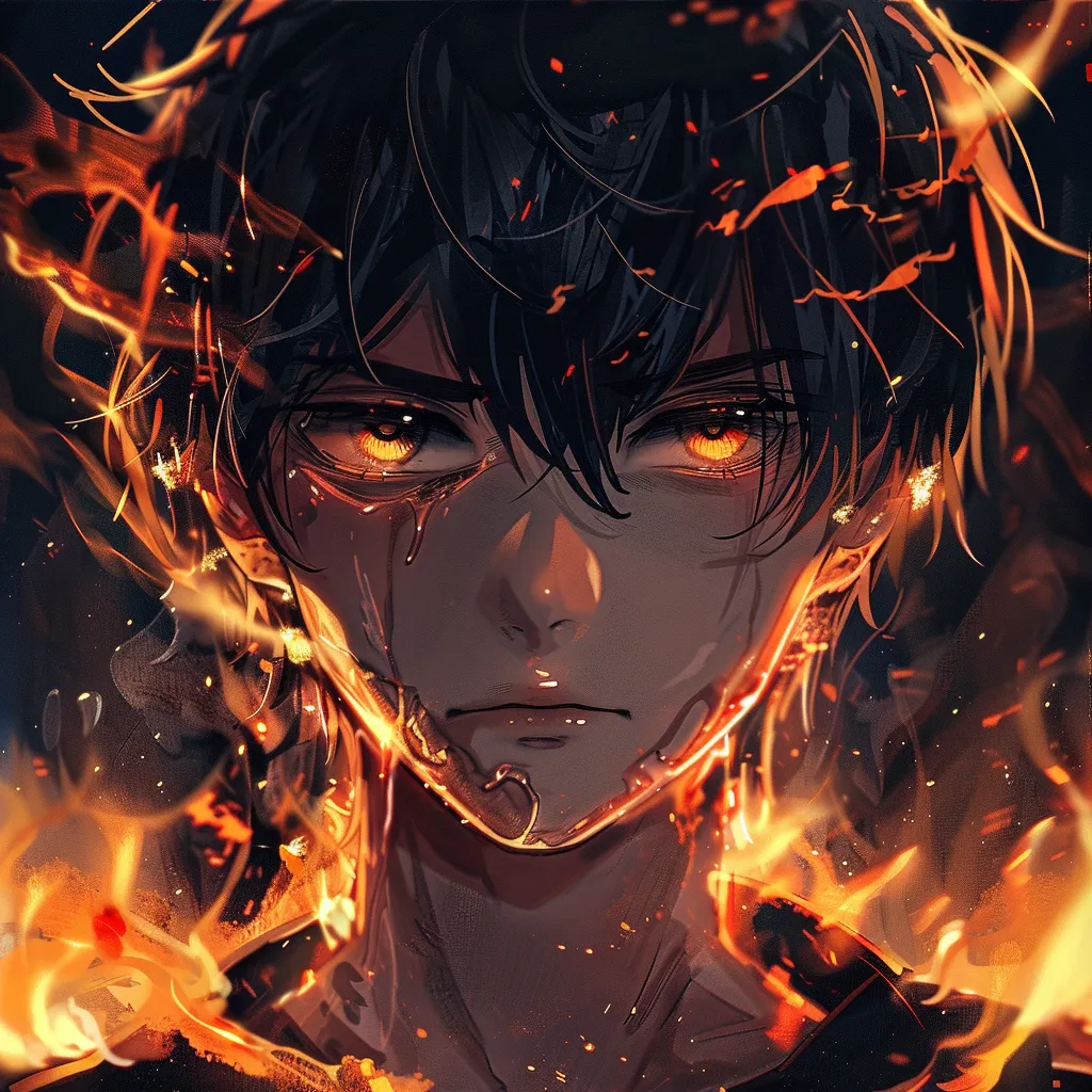 fire black anime pfp