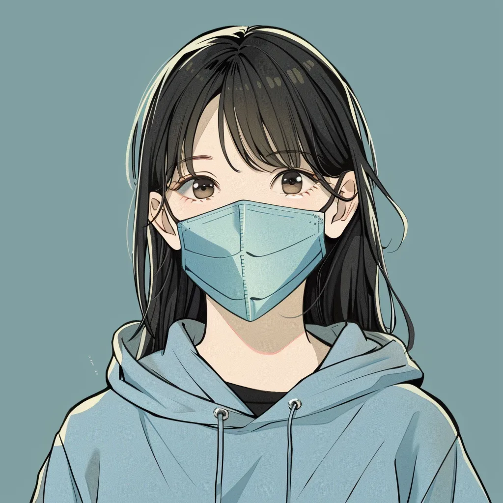 anime pfp with mask bungou, qiqi, hoodie, mask, obanai