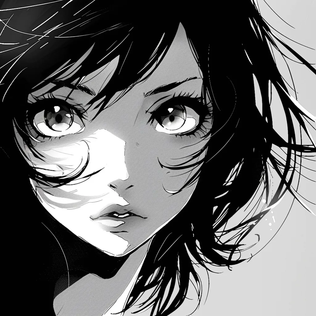 anime black and white pfp