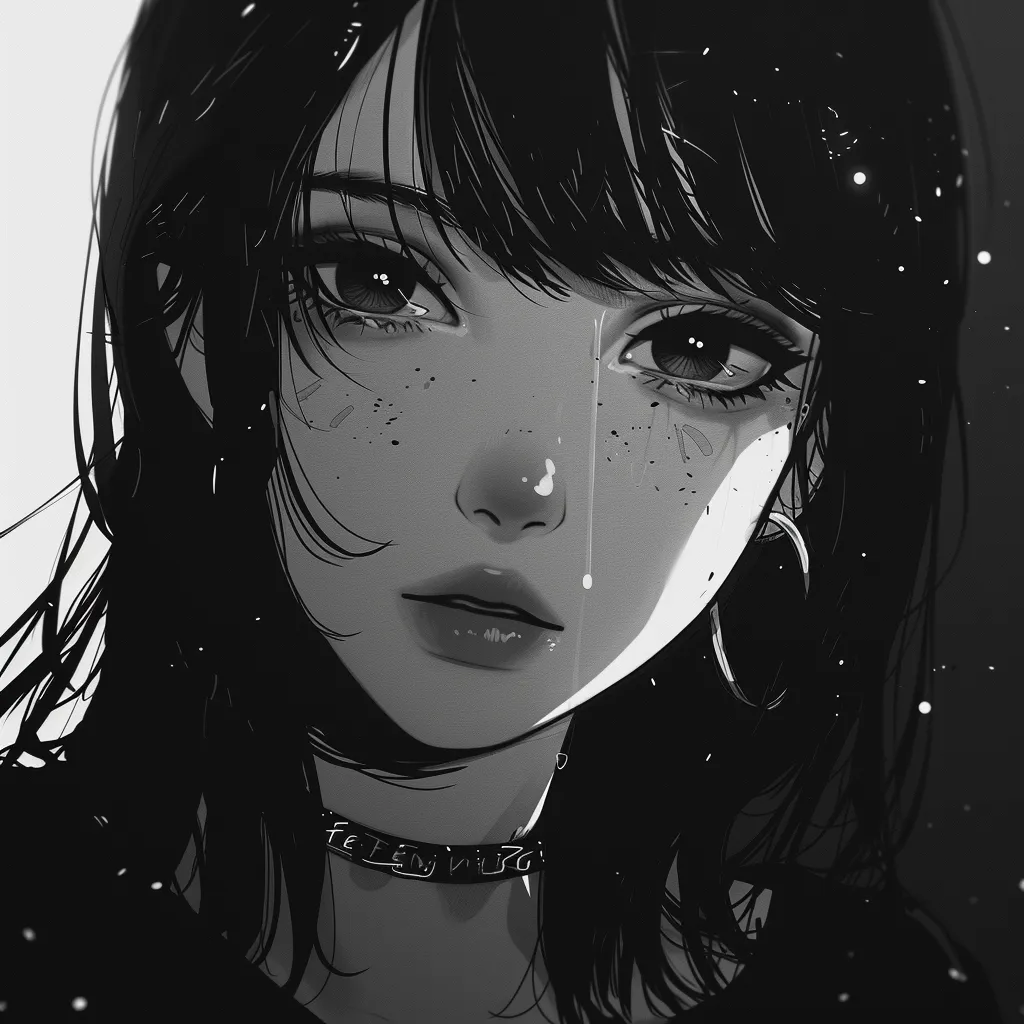 aesthetic anime pfp black and white