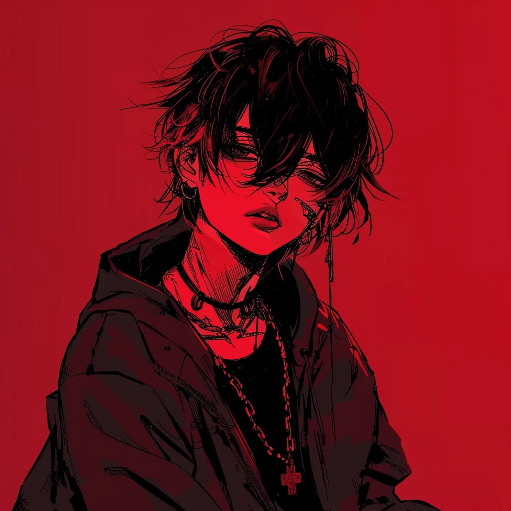 edgy anime pfp boy