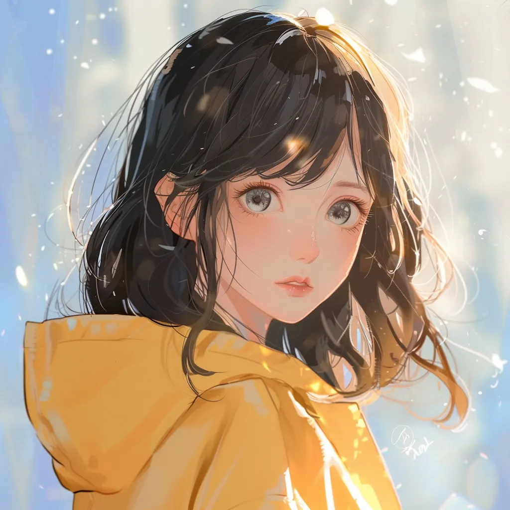 japanese anime pfp yellow, study, hoodie, winter, nico
