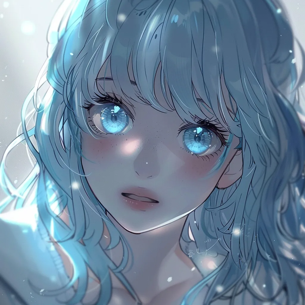 light anime pfp tear, ocean, light, blue, ice