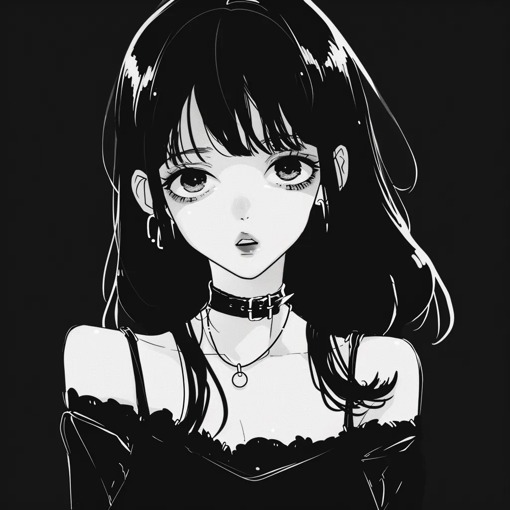 matching anime pfp black and white