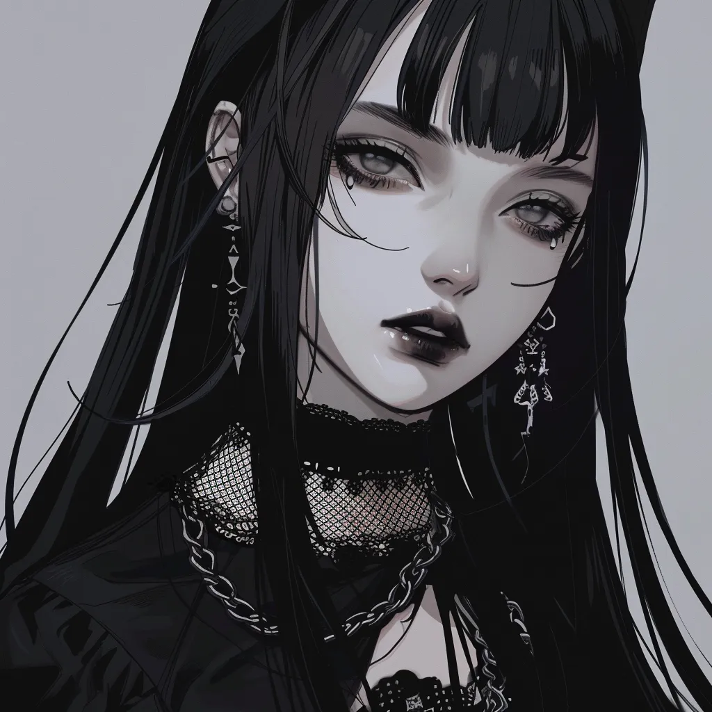 goth anime pfp girl