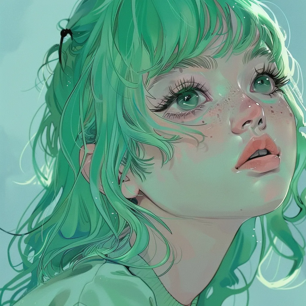 mint green anime pfp