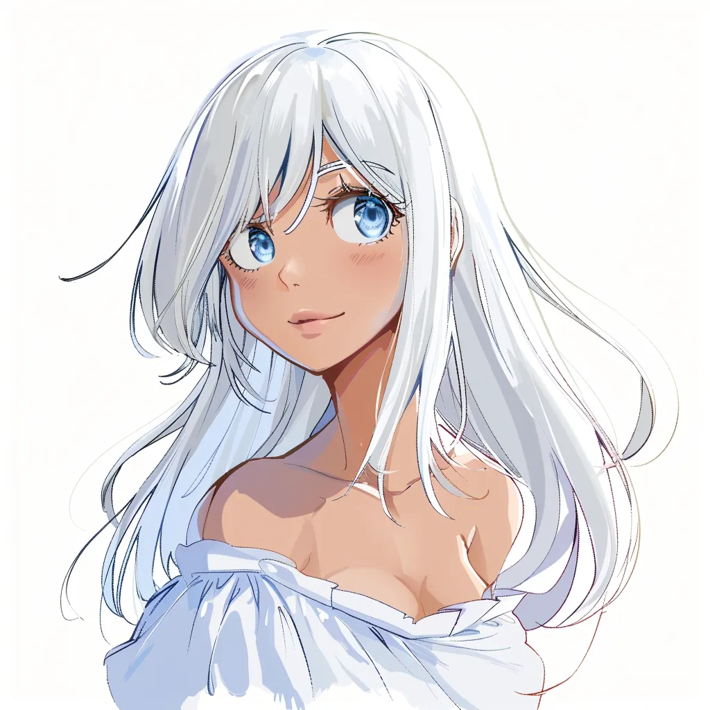 cute white anime pfp