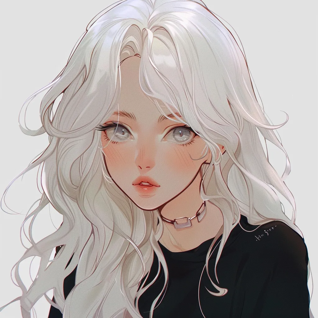 white hair anime pfp marin, unknown, study, girl