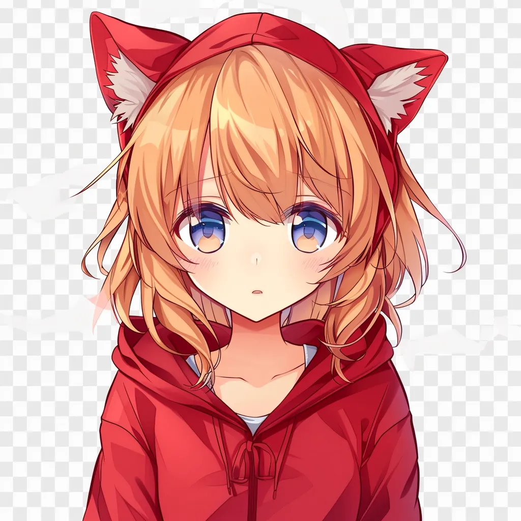 transparent anime pfp fox, hoodie, kawaii, chibi, cutecore