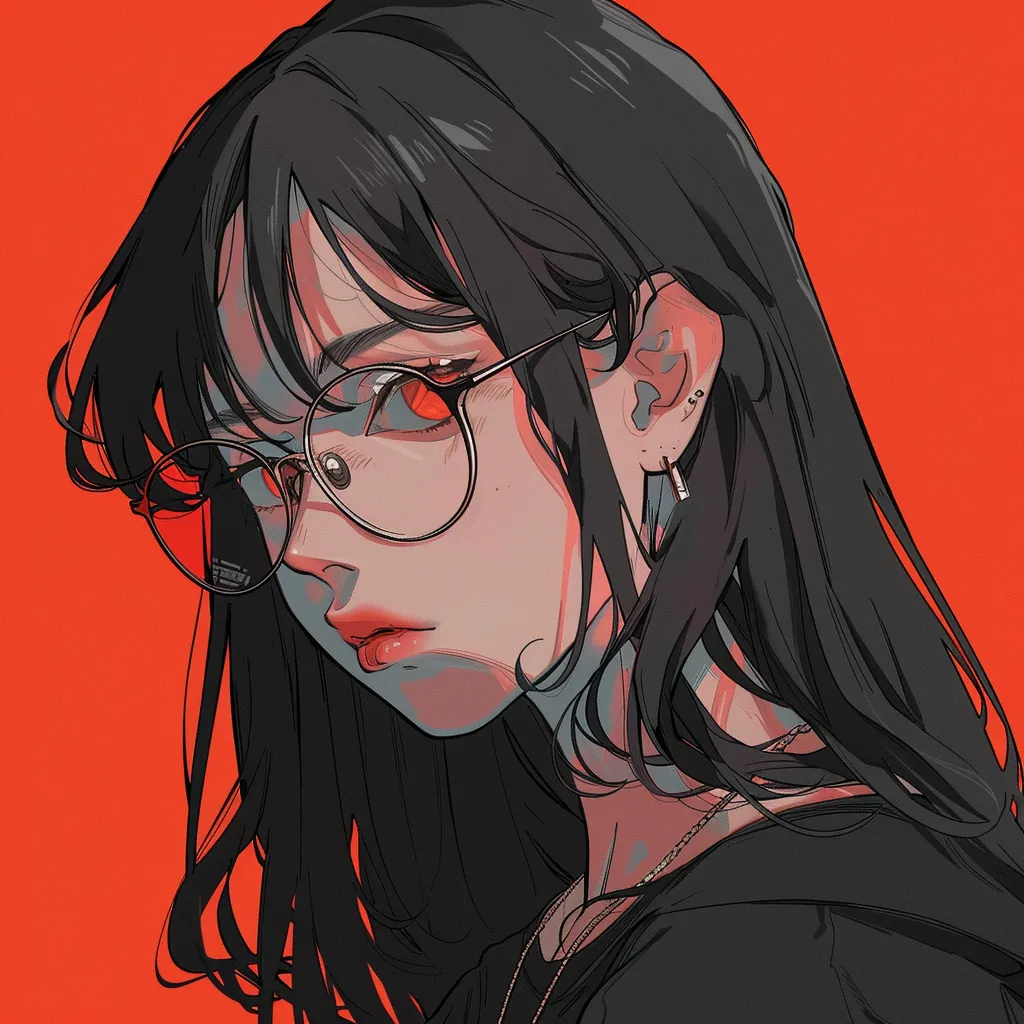 tryhard anime pfp study, glasses, zepeto, girl, uta