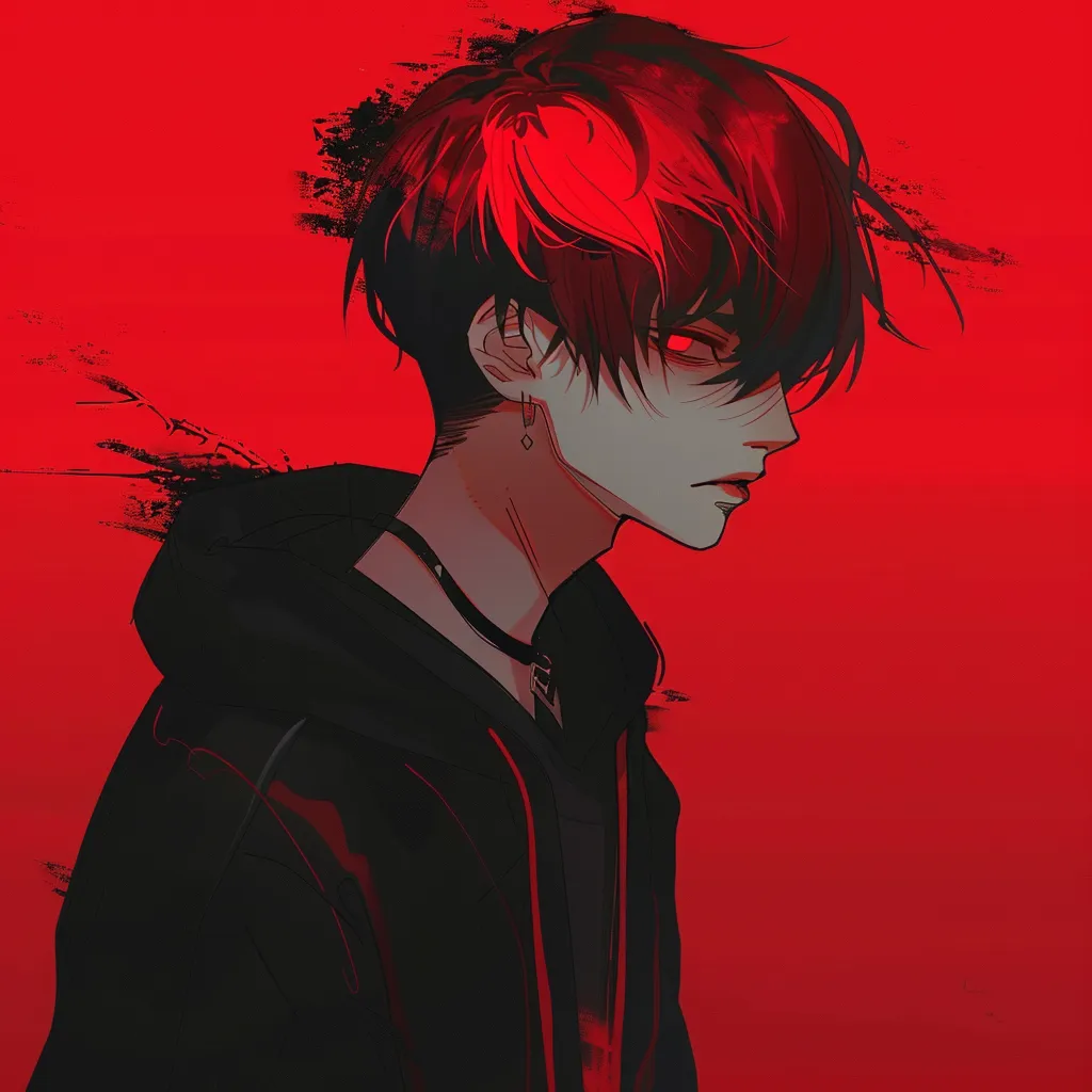 red and black anime pfp todoroki, haikyuu, joker, yato, mob