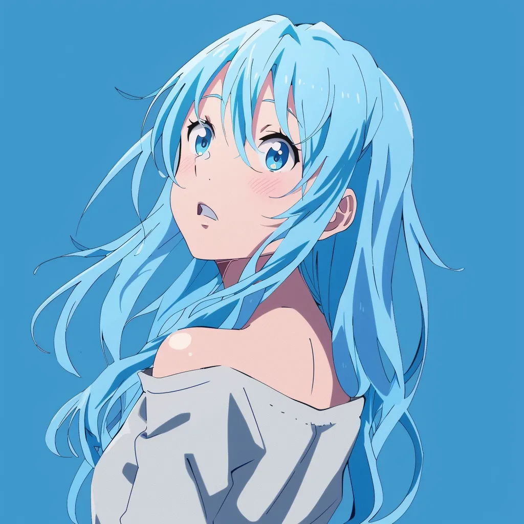 light blue anime pfp yoimiya, miku, obanai, kitagawa, ai