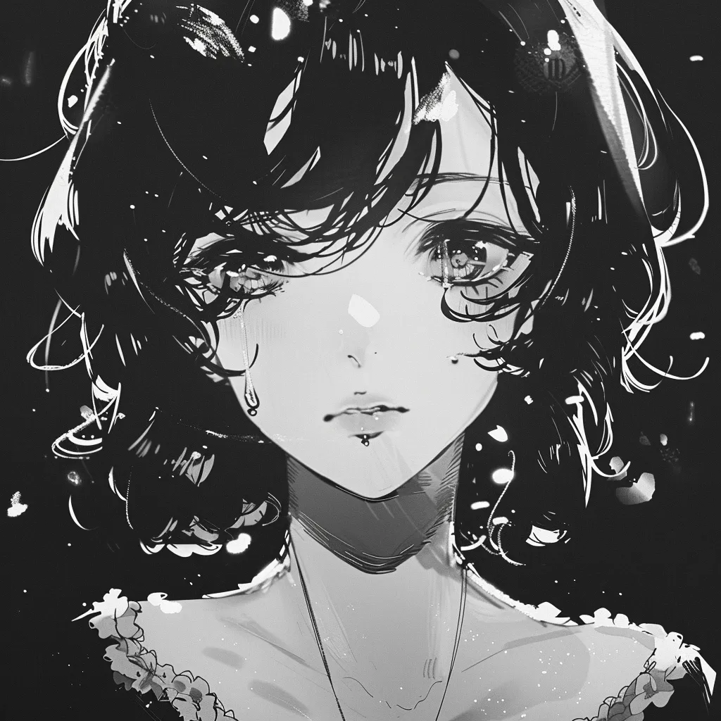 aesthetic anime pfp black and white