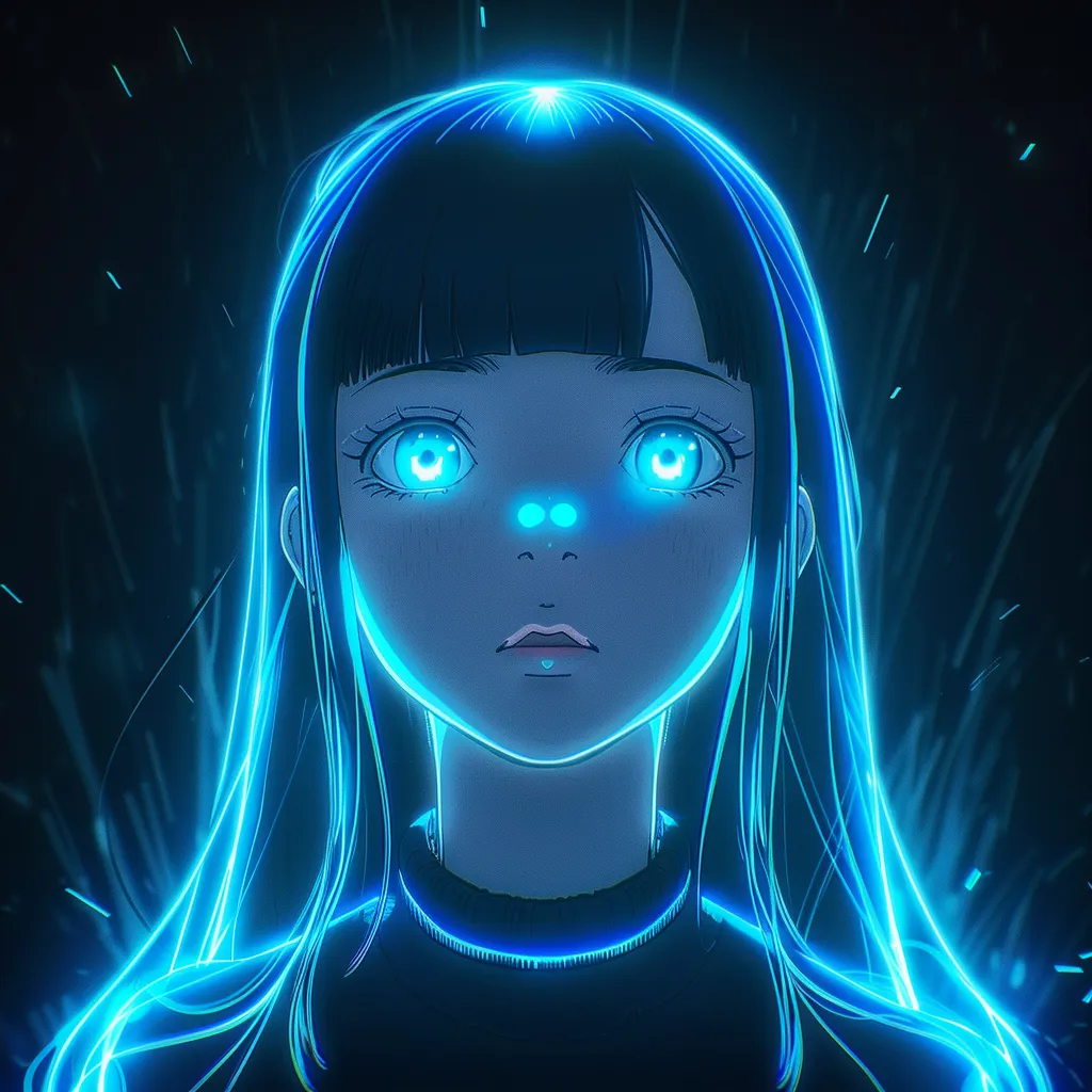 glowing anime pfp 