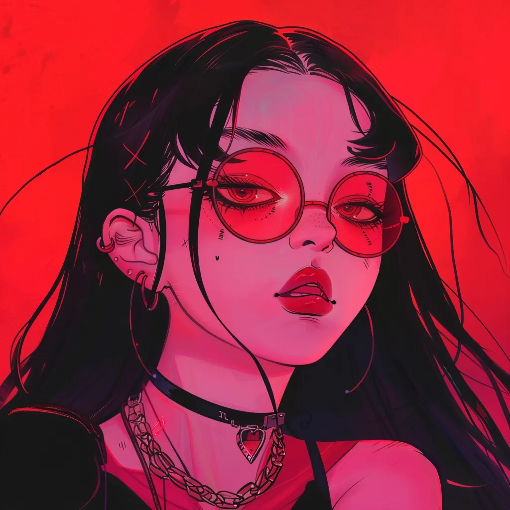 red anime y2k pfp