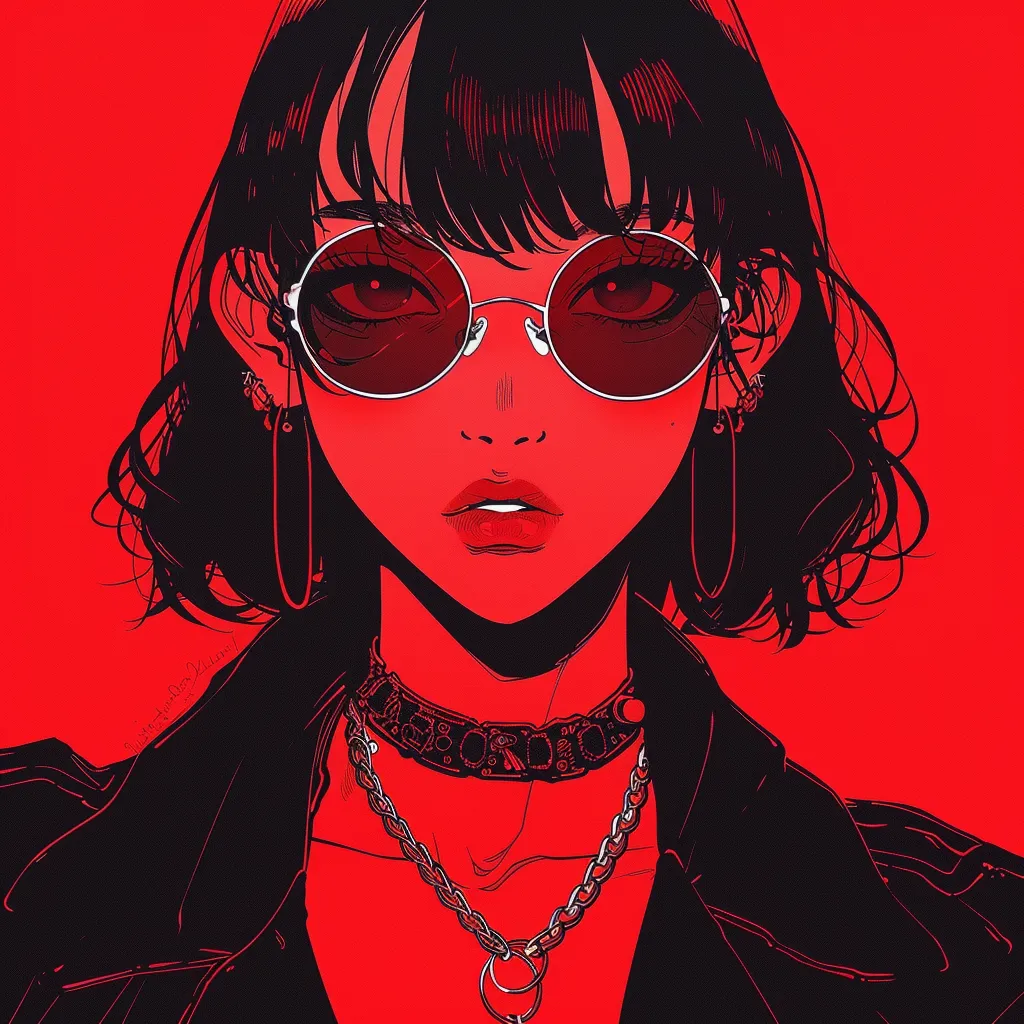 red anime pfp aesthetic