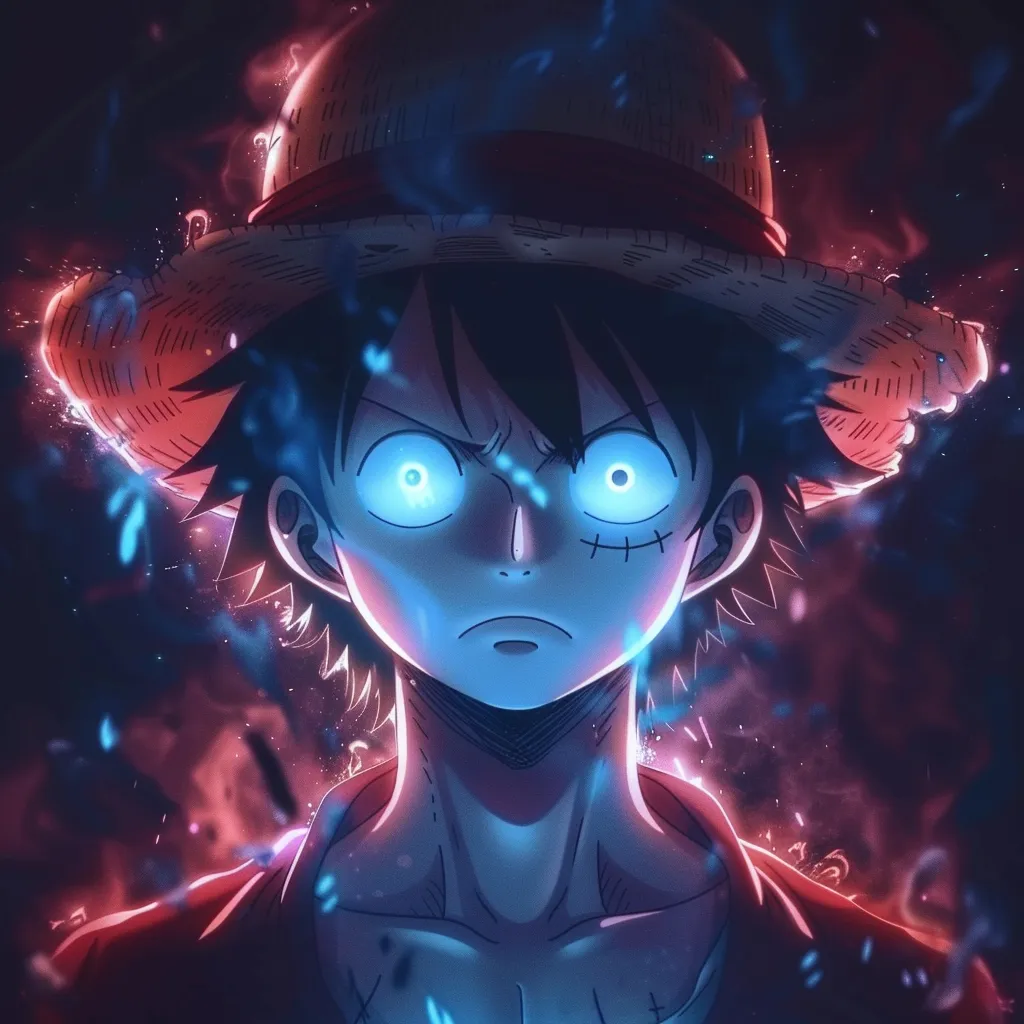 glowing anime pfp luffy