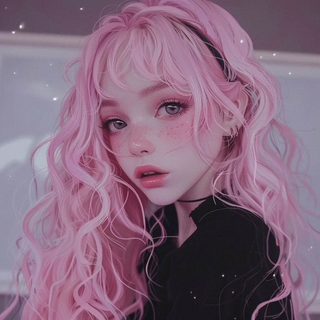 pink anime girl pfp aesthetic
