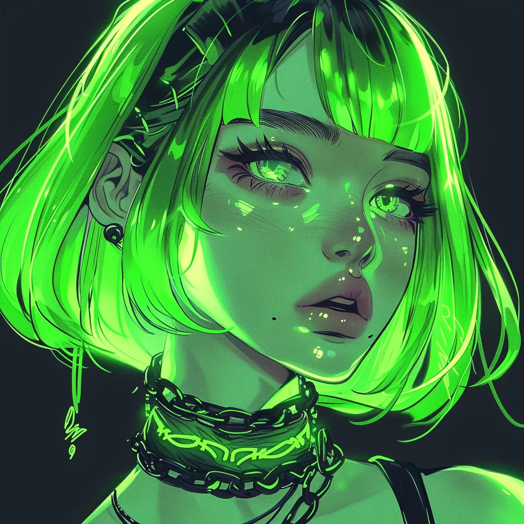 neon green anime pfp