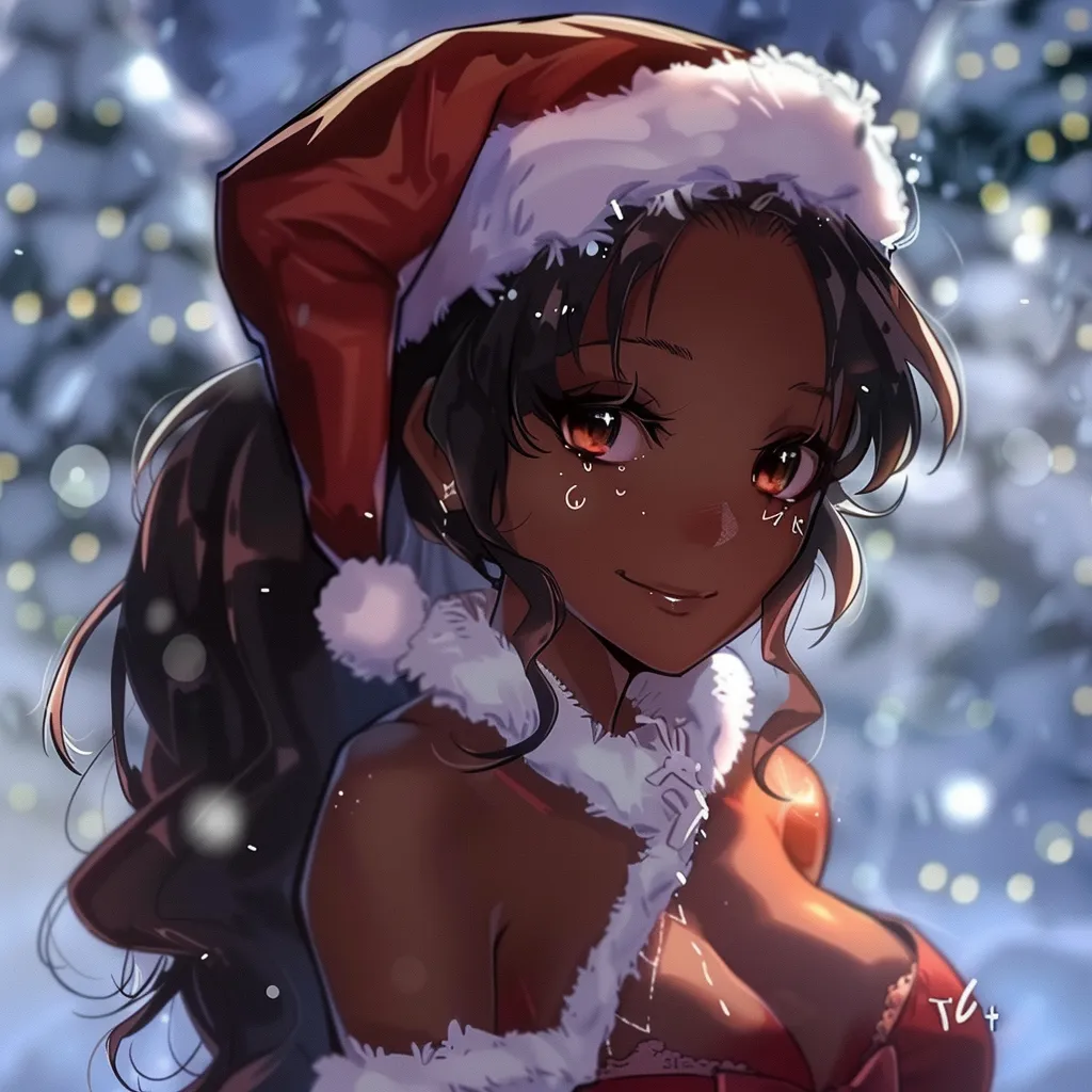 christmas anime pfp black girl