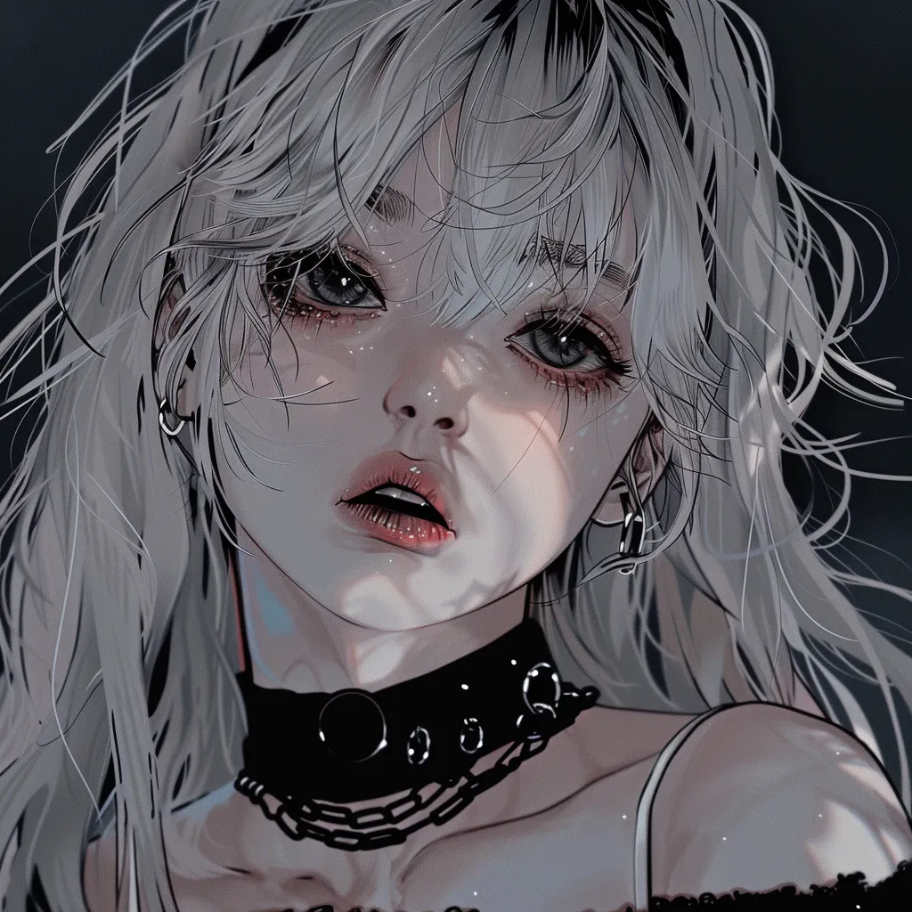 dark aesthetic anime pfp girl